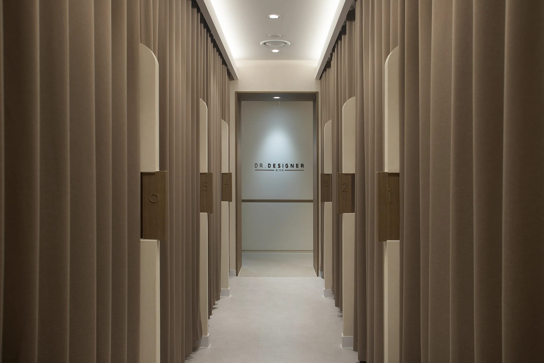 Private treatment room corridor at Dr. Designer Clinic Myeongdong